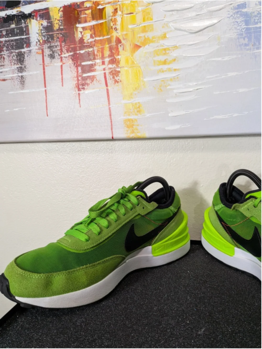 Nike Waffle One Shoes Boys Size 7Y Volt Green Running Sneakers DC0481-300